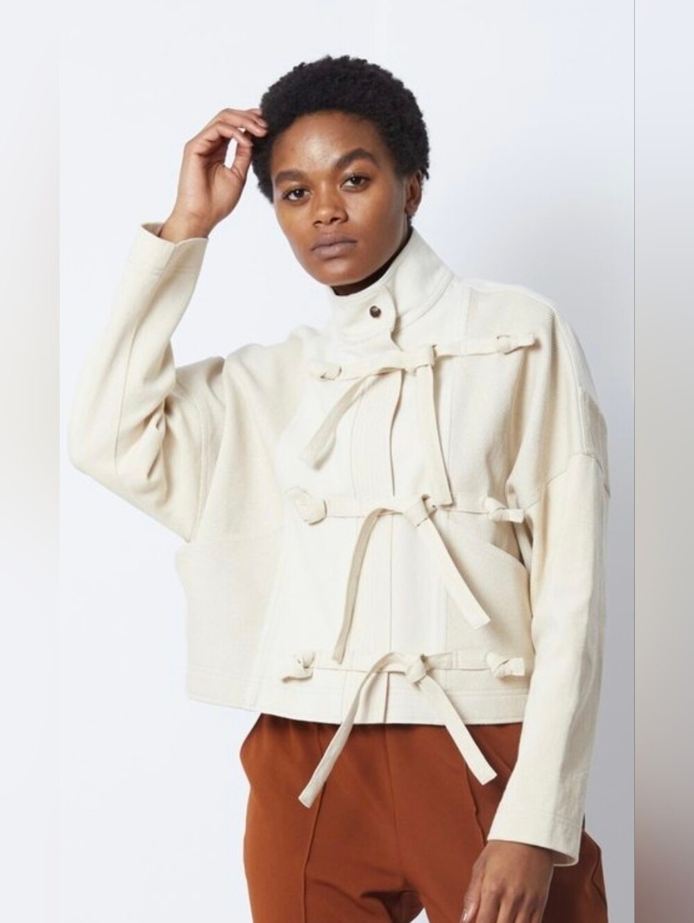 Opening Ceremony The Knot Biker Jacket, XS/S, Cream